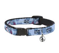 Buckle-Down Disney Cat Collar, Breakaway Collar con campana, Winnie The Pooh Eeyore Texto y Expression Close Up Dot Blues, 8.5 a 12 pulgadas, 0.5 pulgadas de ancho