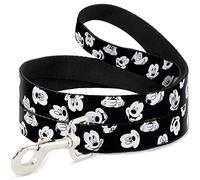Buckle Down Disney Mickey Mouse Expressions - Correa para Perro, Color Negro y Blanco, 2,54 cm de Ancho