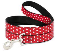 Buckle Down Disney Minnie Mouse Lunares/Mini Silueta Rojo/Blanco Perro Correa 1,0 cm de Ancho