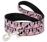 Buckle Down Disney Minnie Mouse Rosa/Blanco de Lunares, Expresiones Perro Correa 1,0 cm de Ancho