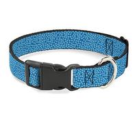 Buckle-Down Ditsy - Collar de Clip de plástico con diseño Floral, Color Azul/Azul Claro/Blanco, 1,27 cm de Ancho, Cuello-Mediano