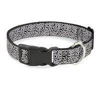 Buckle-Down Ditsy - Cuello pequeño de 3,81 cm, diseño Floral, Color Negro, Blanco y Rojo
