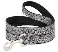 Buckle-Down Ditsy Floral Negro/Blanco/Rojo Pet Leash, 6" x 1"
