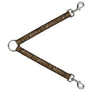 Buckle-Down Divisor de correa, divisor para pasear perros, estrella de whisky occidental con texto Shadow Repeat Browns Tan, 15 pulgadas en cada dirección, 1 pulgada de ancho