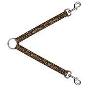 Buckle-Down Divisor de correa, divisor para pasear perros, whisky occidental corazón repetir marrones bronceados, 15 pulgadas en cada dirección, 1 pulgada de ancho