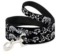 Buckle-Down DL-6FT-W31216-W Black / White Pet Leash, 6 pies de Largo, 3,8 cm de Ancho