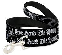 Buckle-Down DL-6FT-W31219 - Correa para Mascota, Color Negro y Blanco, 1,54 m de Largo