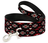 Buckle-Down DL-6FT-W31429-W Navajo - Correa para Mascota, Color Rojo, Negro, Gris, Rojo, 15,2 cm de Largo, 3,8 cm de Ancho