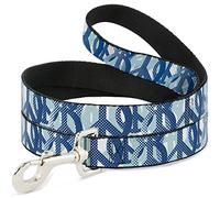 Buckle Down DL-6FT-W31613 Peace Dots - Correa para Mascota, Color Blanco y Azul, 15,2 cm de Largo, 2,5 cm de Ancho