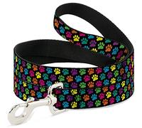 Buckle-Down DL-6FT-W31663-W - Pajarita para Mascota, diseño de Huellas, Color Negro y Multicolor, 15,2 cm de Largo, 3,8 cm de Ancho
