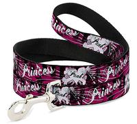 Buckle-Down DL-6FT-W31690-W Punk Princesa con Piano Llaves Mascota Leash, 6' de Largo - 1.5" de Ancho