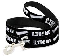 Buckle-Down DL-6FT-W31816-W Ride ME - Tabla de Skate para Mascotas, Color Negro y Blanco, Longitud de 15,2 cm, 3,8 cm de Ancho
