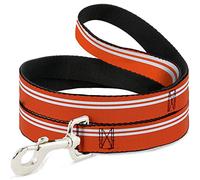 Buckle-Down DL-6FT-W31842 Racing Stripe - Correa para Mascota, Color Naranja y Blanco, 15,2 cm de Largo, 2,54 cm de Ancho