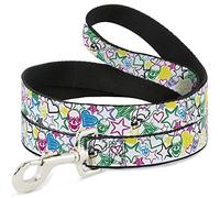 Buckle-Down DL-6FT-W31926-W Sketch - Espátula para Mascota, diseño de Estrella y corazón, Color Blanco y Multicolor, 15,2 cm de Largo - 3,81 cm de Ancho