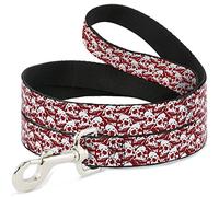 Buckle-Down DL-6FT-W31928 Skull Yard - Correa para Mascota, Color Rojo y Blanco, 15,2 cm de Largo - 2,54 cm de Ancho
