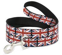 Buckle-Down DL-6FT-W32102 - Banderas de Reino Unido (Piel de Perro, 15 cm de Largo, 2,5 cm de Ancho)