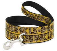 Buckle-Down DL-6FT-W32872-N Shapes Gold/Leopard Brown Pet Leash, 6' de Largo - 1/2" de Ancho