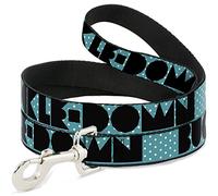 Buckle-Down DL-6FT-W32874-W - Correa para Mascota (6,3 cm de Largo, 3,8 cm de Ancho), diseño de Lunares, Color Turquesa/Blanco/Negro