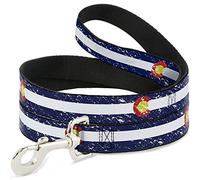 Buckle-Down DL-6FT-W32967 Colorado Flags4 Weathered Pet Leash, 6' de Largo, 1" de Ancho