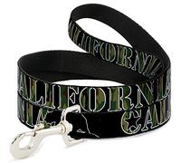 Buckle-Down DL-6FT-W32986-W California/Bear Silueta para Mascota, Color Negro/Verde Oliva, 15,2 cm de Largo - 3,81 cm de Ancho