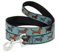 Buckle-Down DL-6FT-W33040-W Dachshund 4 Pet Leash, 6' de Largo, 1.5" de Ancho