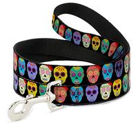 Buckle-Down DL-6FT-W34227-N - Cráneo de azúcar Pintado, Color Negro/Multicolor, Longitud de 15,2 cm, Anchura de 1,27 cm