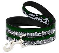 Buckle-Down DL-6FT-W35515-W Colorado Mountains, Color Verde/Blanco/Negro Texto Pet Leash, 6' de Largo - 3,81 cm de Ancho