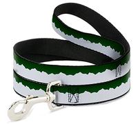 Buckle-Down DL-6FT-W35519-N Colorado - Montaña Maciza Verde / Blanco para Mascota, Longitud de 15,2 cm, Anchura de 1,27 cm