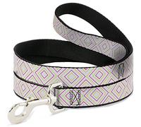 Buckle-Down DL-6FT-W37104-W - Correa Cuadrada para Mascotas, Color Blanco, Naranja Fluorescente, Rosa y Amarillo, 15,2 cm de Largo - 3,81 cm de Ancho