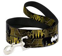 Buckle-Down DL-6FT-WBM037-W Amarillo/Negro/Blanco Batman Pet Leash, 6 pies de Largo, 3,8 cm de Ancho