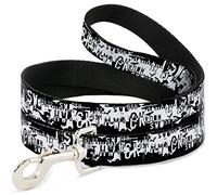 Buckle-Down DL-6FT-WBM042-N - Correa para Mascota, Color Negro y Blanco, 1,8 m de Largo