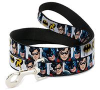 Buckle-Down DL-6FT-WBM059-W - Correa para Mascota, diseño de Batman y Robin, 1,5 m de Largo