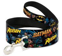 Buckle-Down DL-6FT-WBM060-W Black Batman & Robin Pet Leash, 6 pies de Largo, 3,8 cm de Ancho