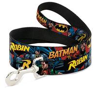 Buckle-Down DL-6FT-WBM062-N Batman & Robin - Correa para Mascota, 1,27 m de Largo, 1,27 cm de Ancho