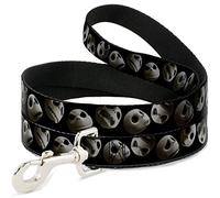 Buckle-Down DL-6FT-WDY298-W - Gato para Correa de Mascota, 10 Expresiones, Color Negro, 1,8 m de Largo, 3,8 cm de Ancho