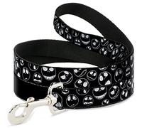 Buckle-Down DL-6FT-WDY322-W - Gato para Mascotas (esparcido, Expresiones en Negro/Blanco, 1,82 m de Largo, 3,81 cm de Ancho)