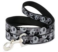 Buckle-Down DL-6FT-WDY347-N - Correa para Mascota, diseño de Gato NBC, apilada, Color Negro/Gris, 1,27 m