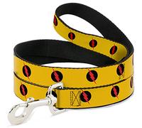 Buckle-Down DL-6FT-WFL011-W Amarillo/Negro/Rojo La Flash Pet Leash, 6 pies de Largo, 3,8 cm de Ancho