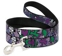 Buckle-Down DL-6FT-WJK001-N - Espátula para Mascota, Color Negro/Blanco/Morado