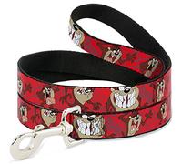 Buckle-Down DL-6FT-WLTTZ003-N Red Swirl Tasmanian Devil Expressions Pet Leash, 6 pies de Largo - 1/2" de Ancho