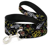 Buckle-Down DL-W30220 Born To Raise Hell Close-Up Black Dog Leash, 10,16 cm