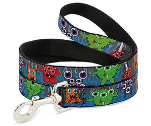 Buckle-Down DL-W30389 Lindo Monsters Gray/Flame Azul Perro Leash, 4'