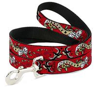 Buckle-Down DL-W31229-W - Correa para Mascota, Color Rojo, 4 pies de Largo, 3,8 cm de Ancho