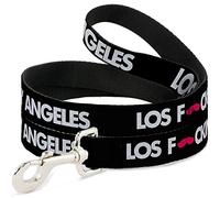 Buckle-Down DL-W31269 Los F*CKIN' Angeles Mustache Black/White/Pink Pet Leash, 4' de Largo - 1" de Ancho