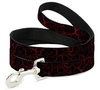 Buckle-Down DL-W31359-W - Correa para Mascota (mármol Negro/Rojo, 1,50 m de Largo, 3,81 cm de Ancho)