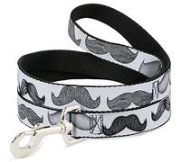 Buckle-Down DL-W31370 Mustaches - Correa para Mascota, Color Blanco