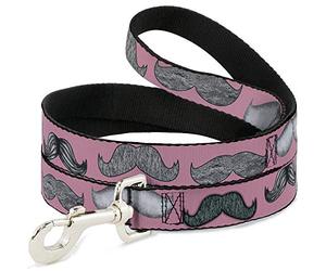 Buckle-Down DL-W31371 Mustaches - Correa para Mascota, Color Rosa y Rosa, 1,54 cm de Largo