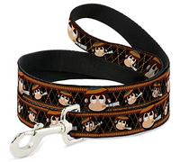 Buckle-Down DL-W31376 Multi Smoking Monkey Argyle Brown Pet Leash, 4" de Largo - 1" de Ancho