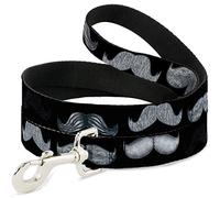 Buckle-Down DL-W31392 Mustache Sketch Black/White Pet Leash, 4" de Largo - 1" de Ancho