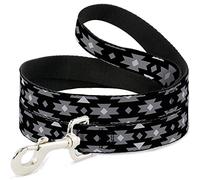 Buckle-Down DL-W31411 Navajo Gray/Black/Gray/White Pet Leash, 4" de Largo - 1" de Ancho